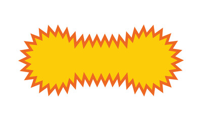 Orange Zigzag Double Circle Rectangle Icon