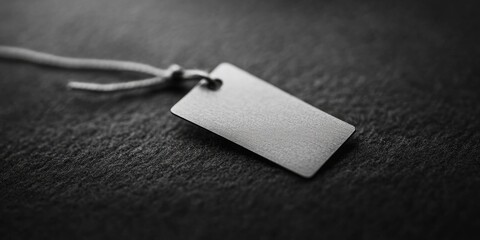 Blank tag on leather surface
