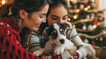 A Boxing Day pet adoption event with people interacting with adorable pets