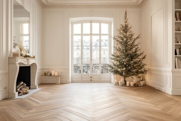 Fototapeta premium Christmas decoration wood indoors window.