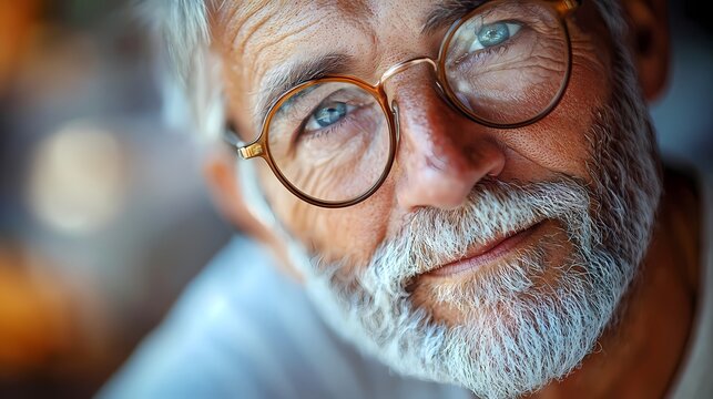 Older Caucasian man with glasses and a thoughtful expression.