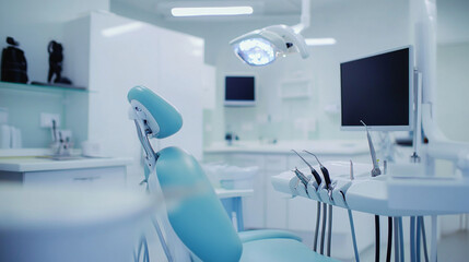 A dentist treating a patient in a modern dental clinic with advanced equipment