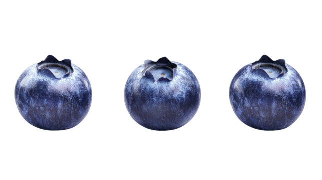 A pair of blue slippers and a pair of blue shoes on a white background with fresh blueberries scattered around