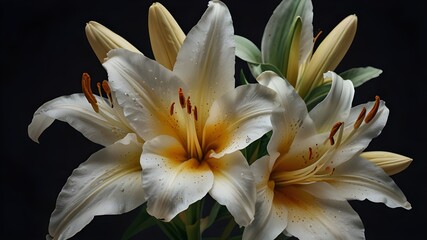 Fototapeta premium Vanilla Lily. Generative AI