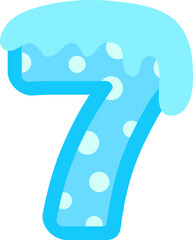 Winter alphabet with snow