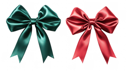 Green and Red Satin Bows