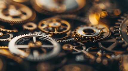 Intricate dismantled mechanical watch with detailed gears and springs on dark background, symbolizing precision and complexity in teardown analysis.