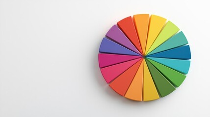 Obraz premium Audience segmentation wheel, with different colors and symbols for various niches, 3D illustration