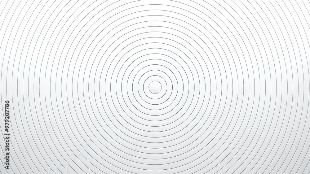 Poster top view on circular blinds oscillation with color waves. minimal clean corporate background. 3d rin