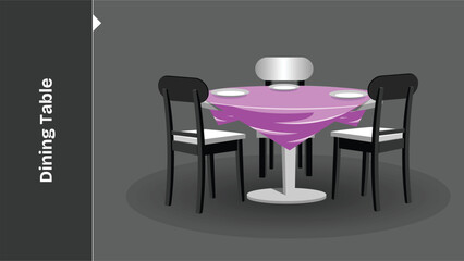 Dining table and chair vector illustration