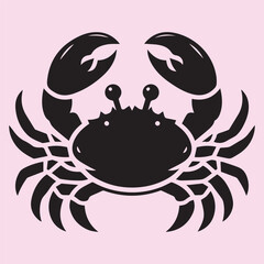 crab silhouette simple vector illustration, Crab Icon