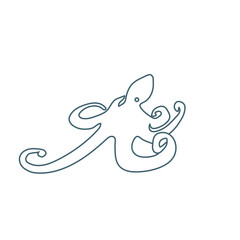 Obraz premium Conceptual line drawing of Octopus