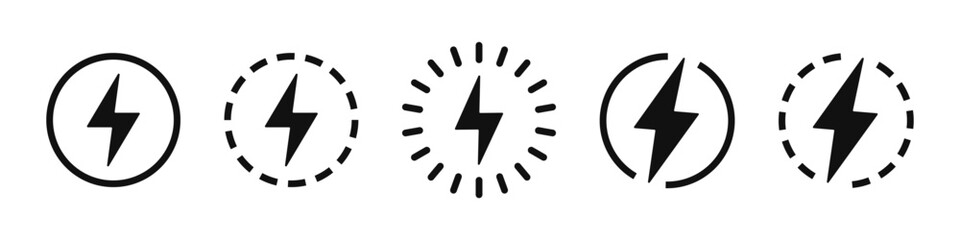 Wireless charge icon set. Wireless battery sign. Vector