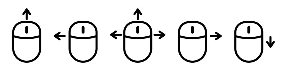 Computer mouse pointer icon set. Computer mouse with arrow. Vector