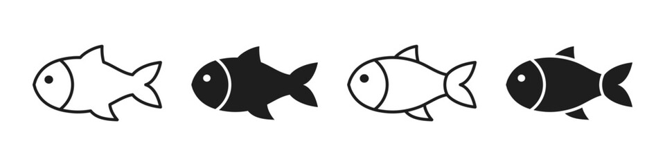 Fish icon, symbol. Seafood logo. Vector illustration