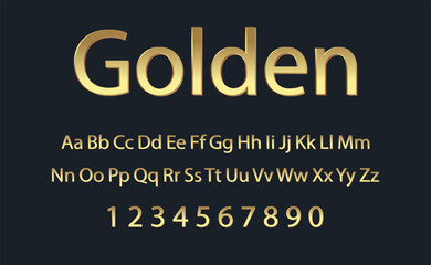 Decorative gold alphabet. Vector golden fonts and numbers. Typography design for headline, label, poster, logo, cover