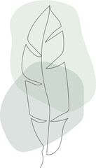 Palm leaf. Abstract contemporary line art vector illustration