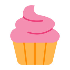 Cupcake Vector Flat Icon Design