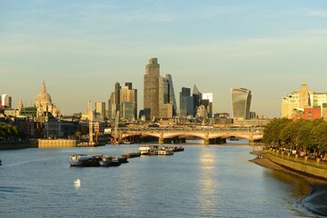 City of London, England, U.K. The banking sector of the city and river Thames.