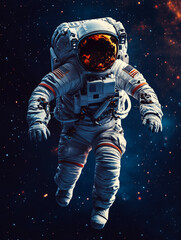 An astronaut floating in space.