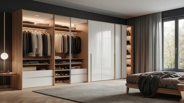 built-in wardrobe for bedroom, the most optimal bedroom design