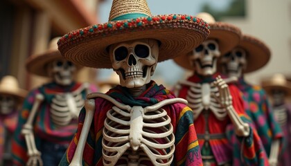  Day of the Dead Skeleton with Sombrero