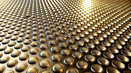 Obraz premium Close up of textured metallic surface with numerous small circles, metallic, surface, close up, texture, circles