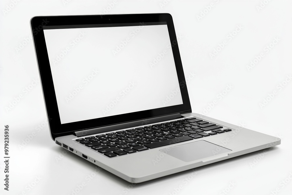 Wall mural laptop mockup on isolated white background created with generative ai