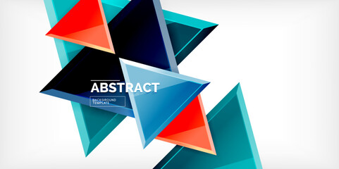 Abstract background - glossy triangles. Vector Illustration For Wallpaper, Banner, Background, Card, Book Illustration, landing page