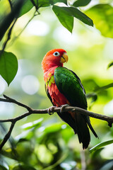 Colombian rainforest wildlife including exotic birds and tropical plants