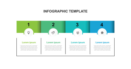 Design template infographic vector element with paper style and 4 step process