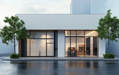 Fototapeta premium clean and beauty modern facade of the shop stock photo --ar 8:5 --v 6.1 Job ID: 0094be22-66dd-4879-be9b-9fa142a3ce14