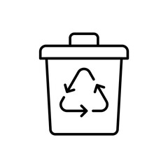 Trash can outline icons, minimalist vector illustration ,simple transparent graphic element .Isolated on white background