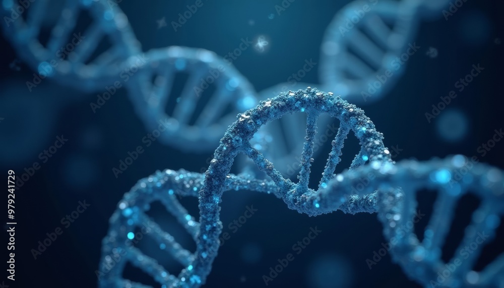 Wall mural exploring the secrets of life dna molecule in 3d