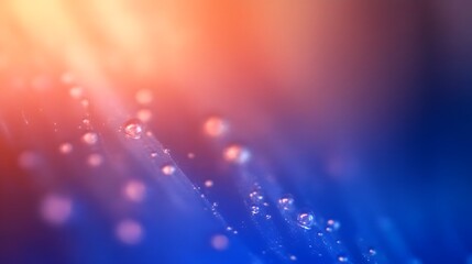 Abstract Blue and Orange Background with Water Drops