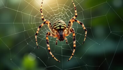 Obraz premium Majestic predator in its web ready to strike