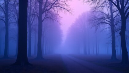Fototapeta premium Ethereal forest path bathed in twilight hues