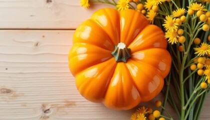  Autumns vibrant charm in a pumpkin and flower arrangement