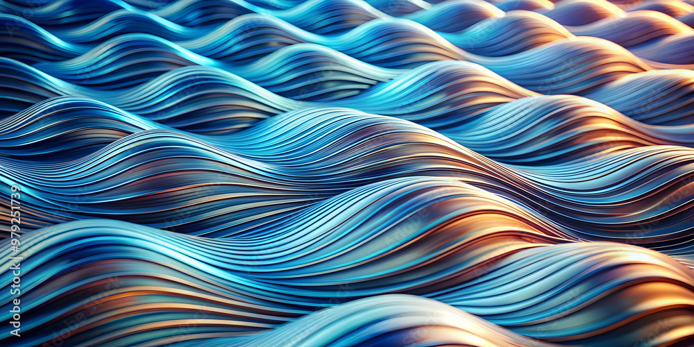 Wall mural abstract close-up of wavy patterns in a macro shot, abstract, background, texture, design, wallpaper