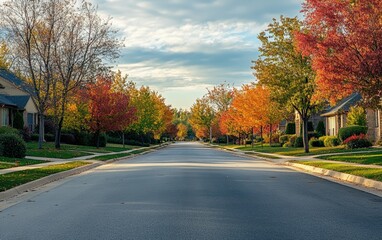 Naklejka premium clean and beauty suburband street 