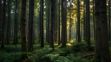 Excellent forest in Augsburg ( close to Botanical garden) , Bavaria land of Germany. Generative AI