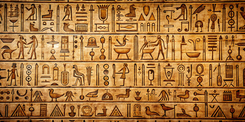 Obraz premium Abstract representation of rhythmic hieroglyphs in a creative design , ancient, symbols, rhythm, communication, pattern