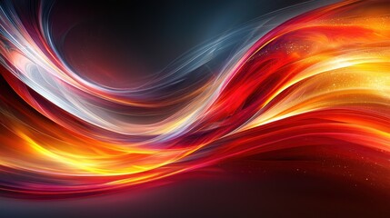 Fototapeta premium Colorful abstract wave patterns create dynamic energy in a digital artwork representing movement and light