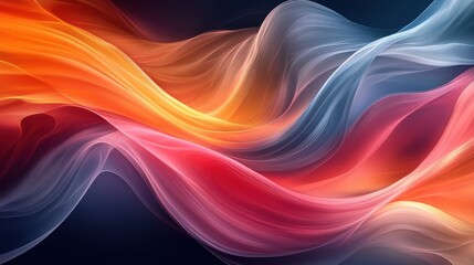 Fototapeta premium Vibrant swirling colors create an abstract visual display in dynamic patterns of red, orange, and blue flowing smoothly together