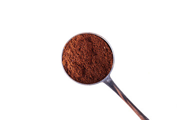Isolated spoon with coffee powder