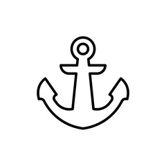 Anchor outline icons, minimalist vector illustration ,simple transparent graphic element .Isolated on white background