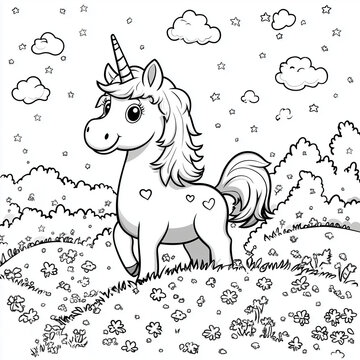 horse, tier, vektor, abbildung, cartoons, einhorn, malvorlage, ausmalbuch, ausmalen, vorlage, bauernhof, ponies, einhorn, hengst, s&auml;ugetier, silhouette, m&auml;hne, lauf, wild, natur, design, weihnachten, 