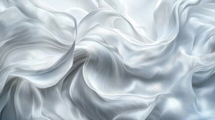 Obraz premium Soft white fabric draping elegantly, showcasing intricate textures and folds in natural light