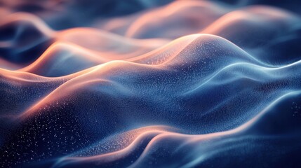 Fototapeta premium Mesmerizing undulating waves of light and color flowing gracefully in an abstract composition during the twilight hour