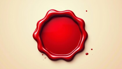  Vivid red liquid glossy and smooth with droplets on a light background